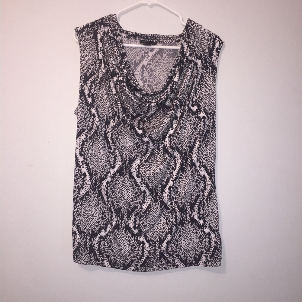 Worthington Sleeveless Patterned Blouse